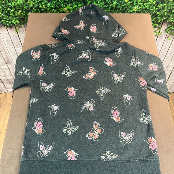 Cat & Jack Girls Hoodie Size Medium Charcoal Butterflies (SKU: 165G) - Picture 2 of 4